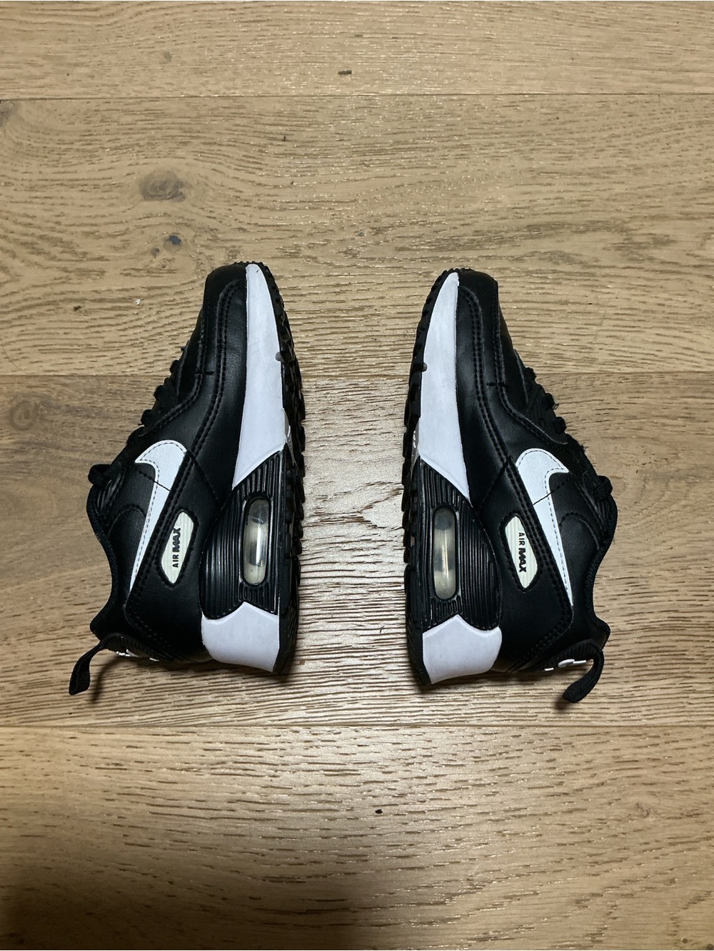Nike Kids Black and White Sneaker with Velcro Strap
